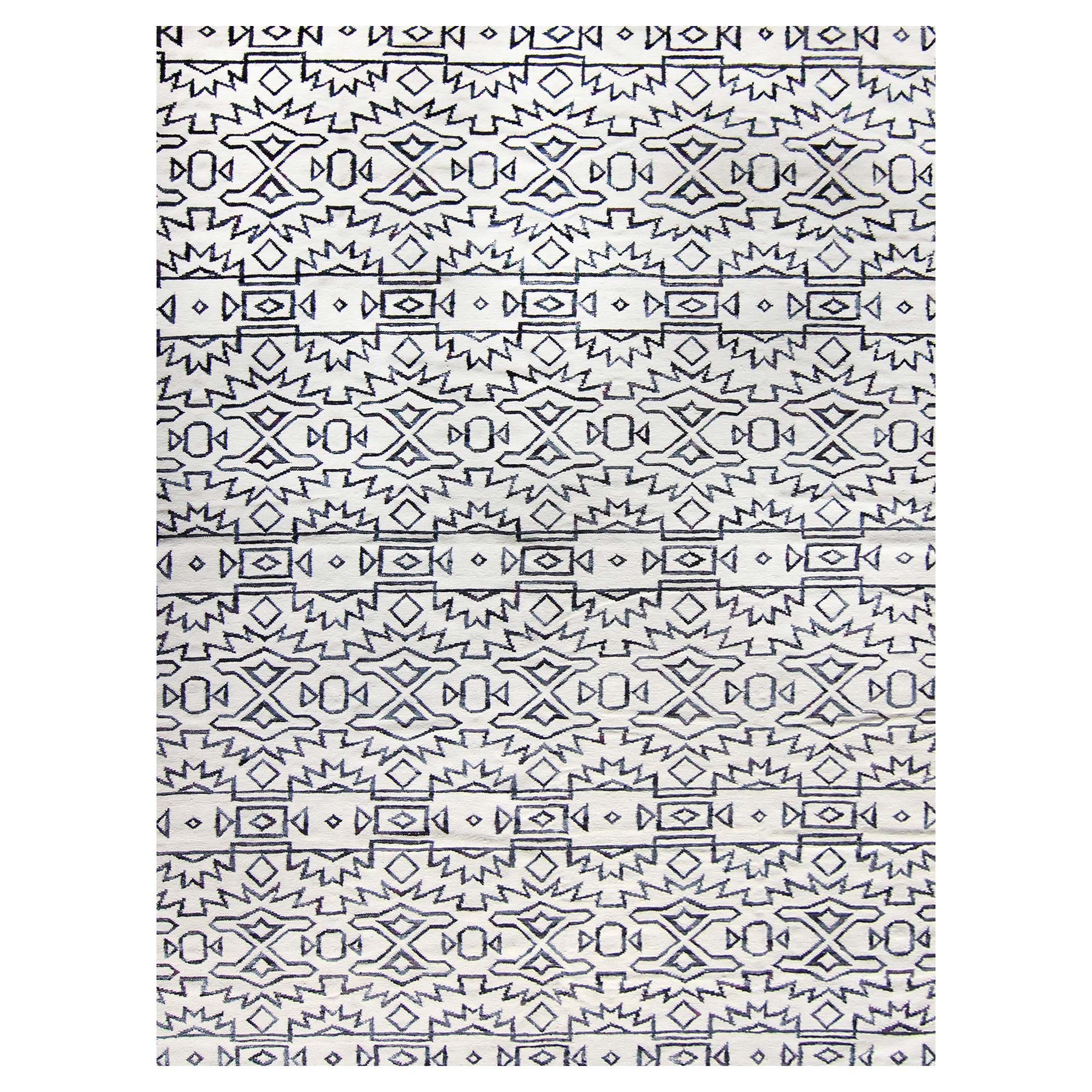 Eskayel, Akimbo, B&W Flat-Weave Rug For Sale