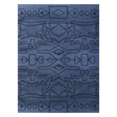 Eskayel, Akimbo, Indigo Inverse Flat-Weave Rug