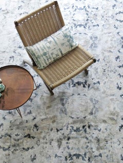 Tapis Eskayel, albâtre, tissage croisé en soie, clair