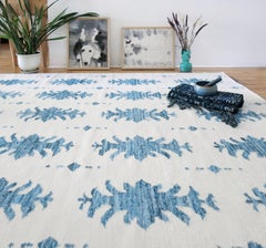 Eskayel, Areca Palms, Indigo Flat-Weave Rug