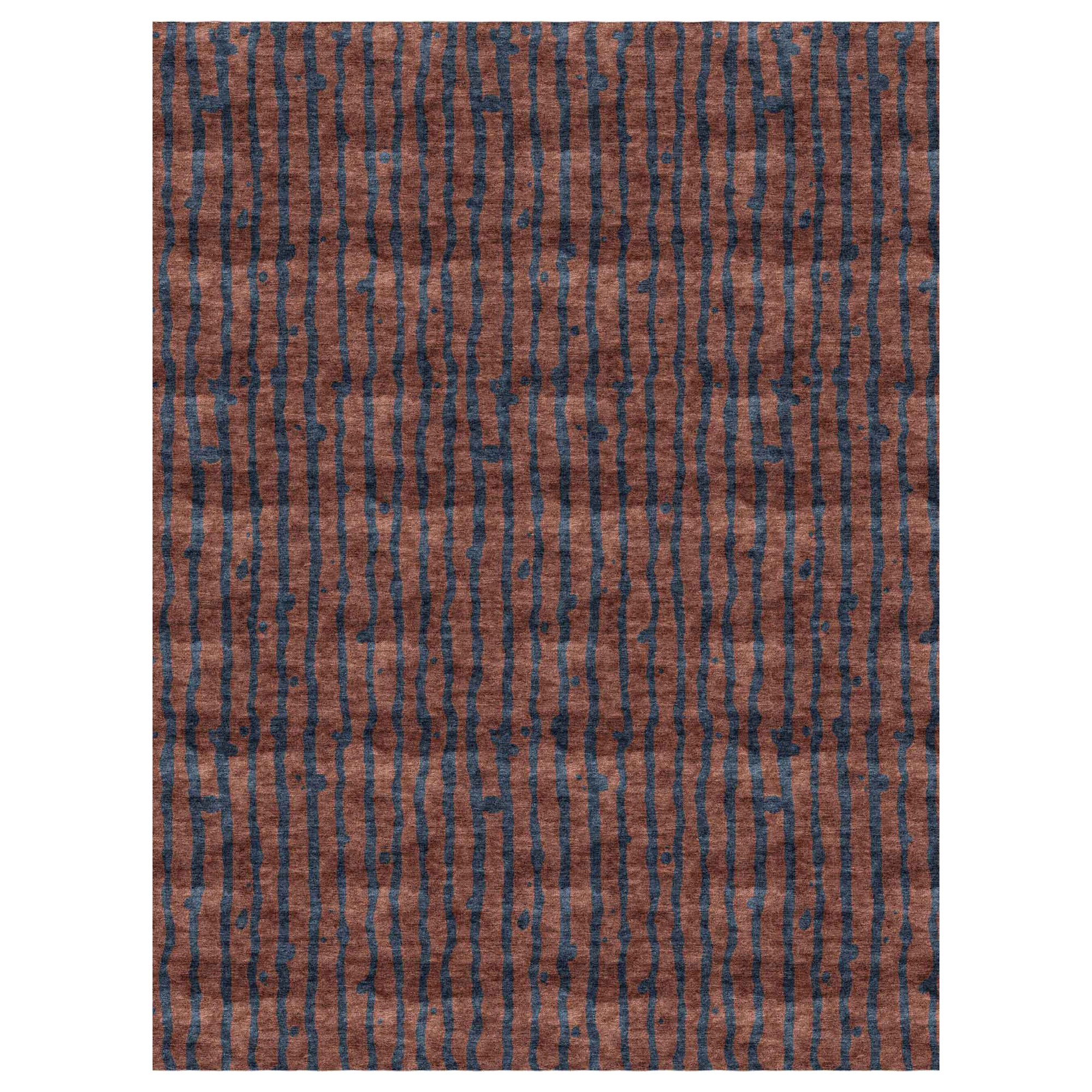 Eskayel, Drippy Stripe, Isthmus Rug, Merino Wool Cross Weave