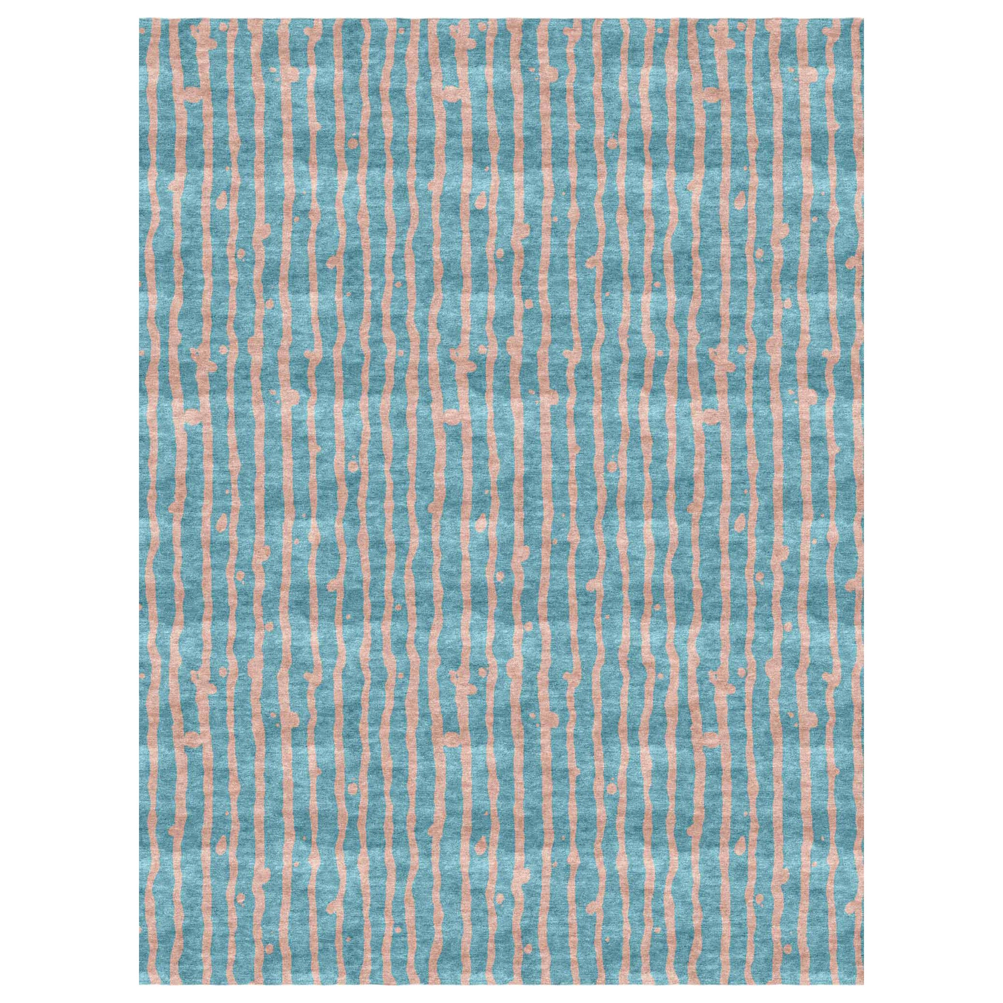 Eskayel, Drippy Stripe, Morea Rug, Merino Wool Cross Weave