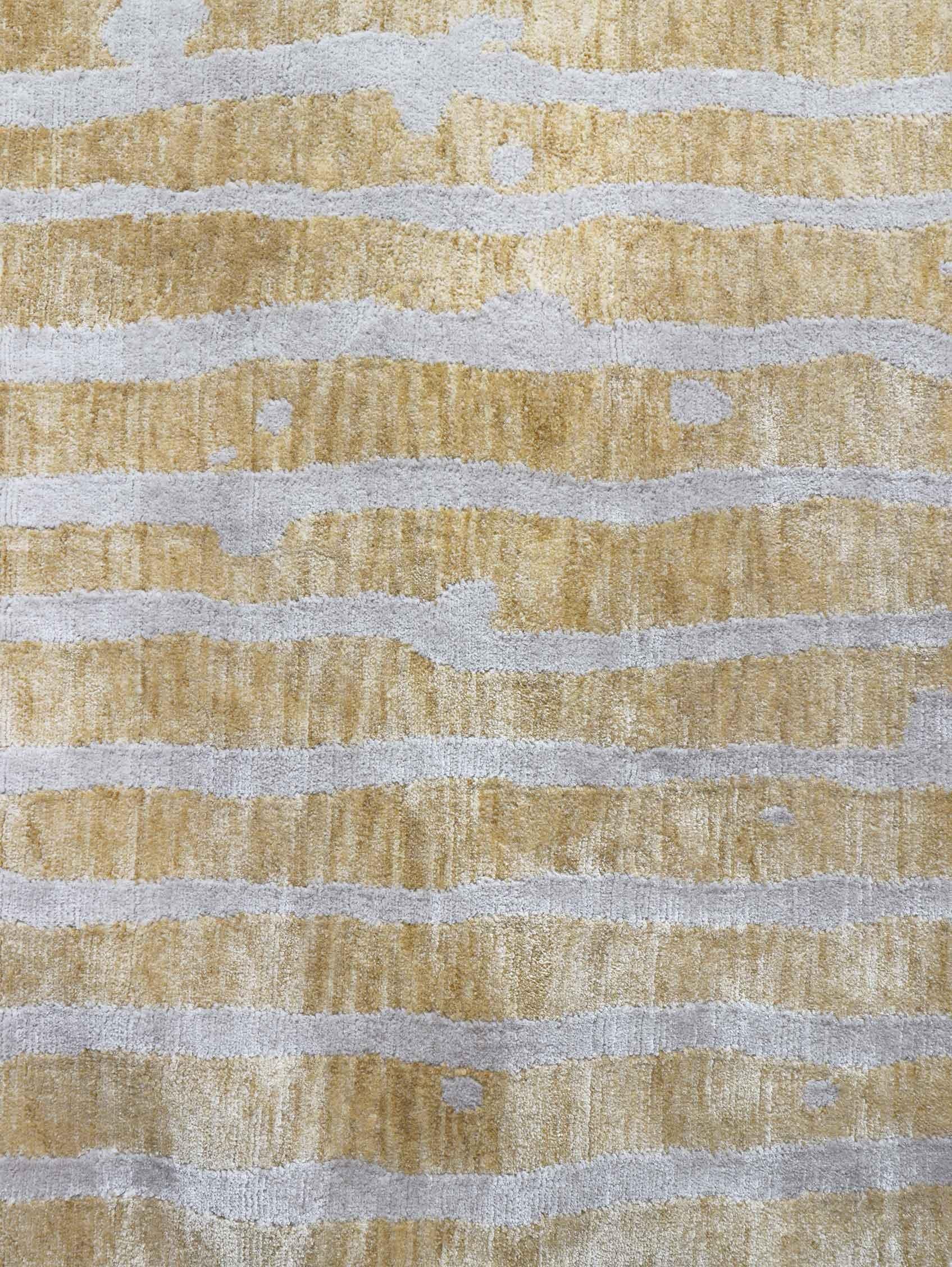Eskayel, Drippy Stripe, tapis Sage, tissage croisé en laine mérinos Neuf - En vente à Brooklyn, NY
