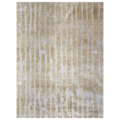 Eskayel, Drippy Stripe, Sage Rug, Merino Wool Cross Weave