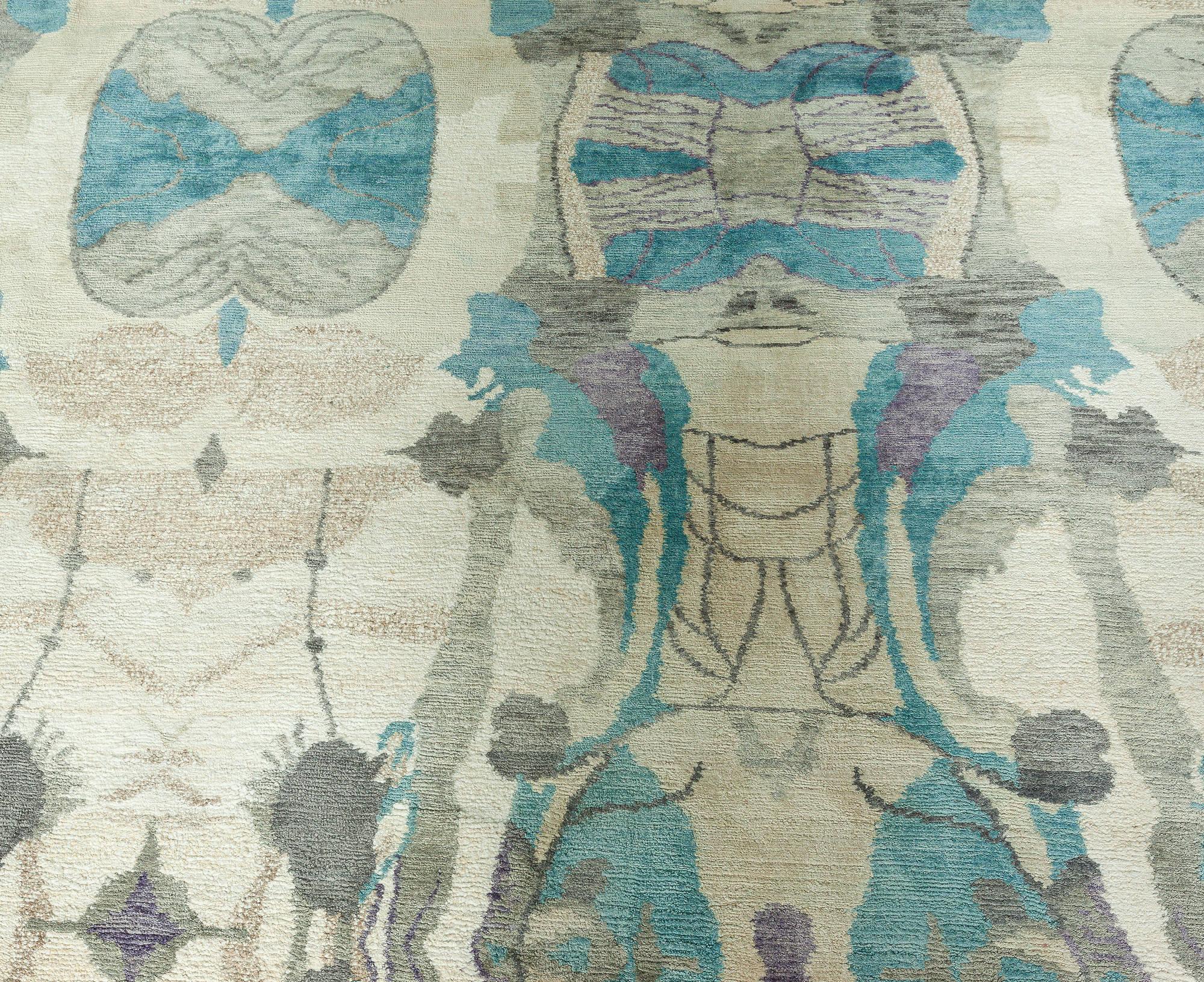 Indian Eskayel Dynasty Modern Handmade Wool Rug for Doris Leslie Blau For Sale