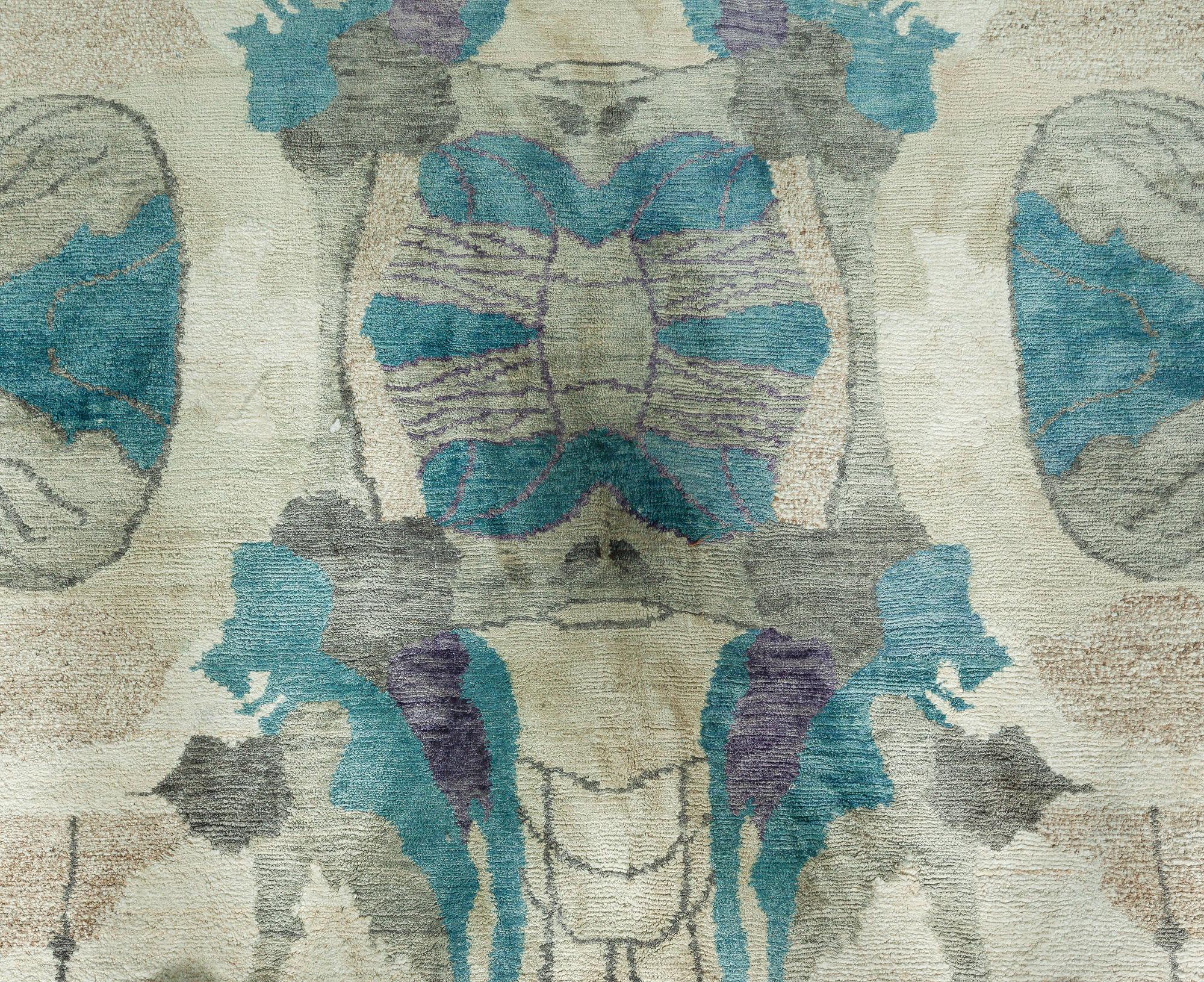Indiano Tappeto Eskayel Dynasty Modern fatto a mano in lana per Doris Leslie Blau in vendita