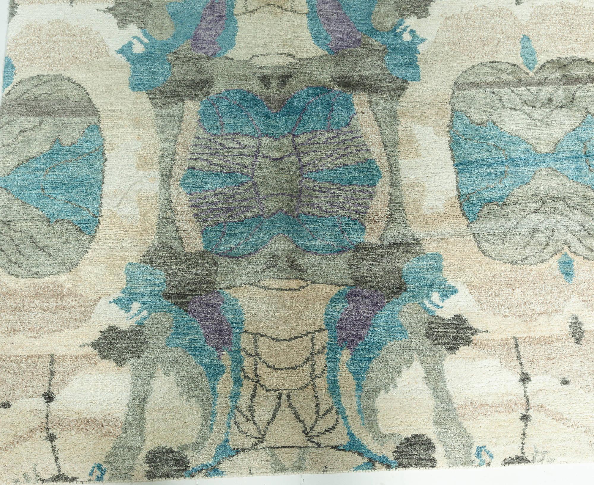 Contemporary Eskayel Dynasty Modern Handmade Wool Rug for Doris Leslie Blau For Sale