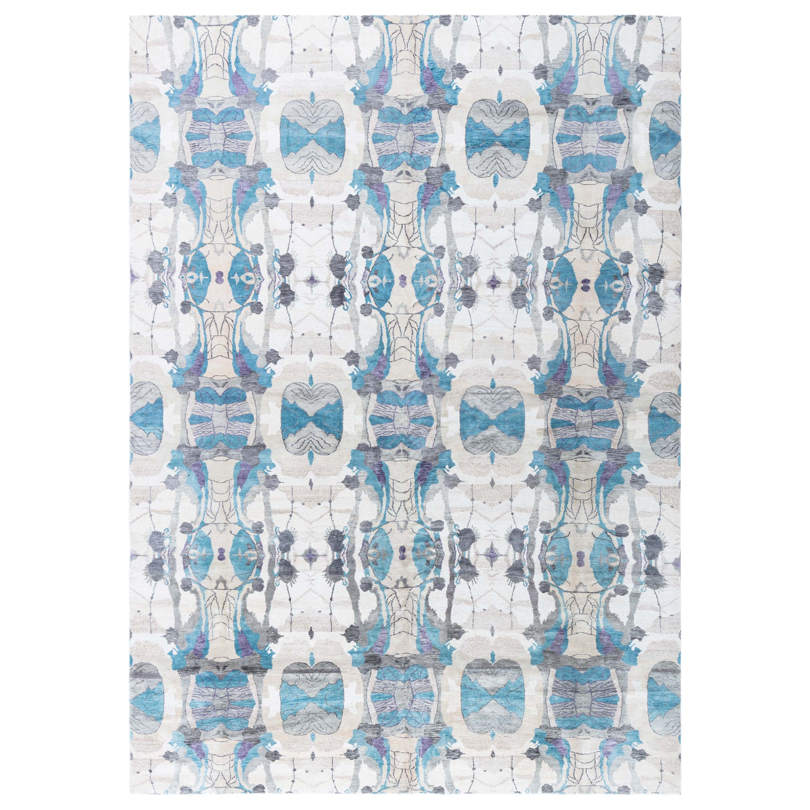 Moderner handgefertigter Wollteppich der Eskayel-Dynastie für Doris Leslie Blau