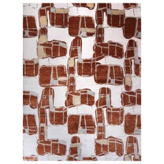 Eskayel, Quotidiana, Burnt Sienna Rug, Matka Silk/ New Zealand Wool Cross Weave