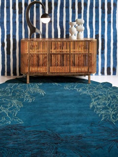 Eskayel, Through the Grove, Azure Rug, New Zealand Wool/Silk Cross Weave