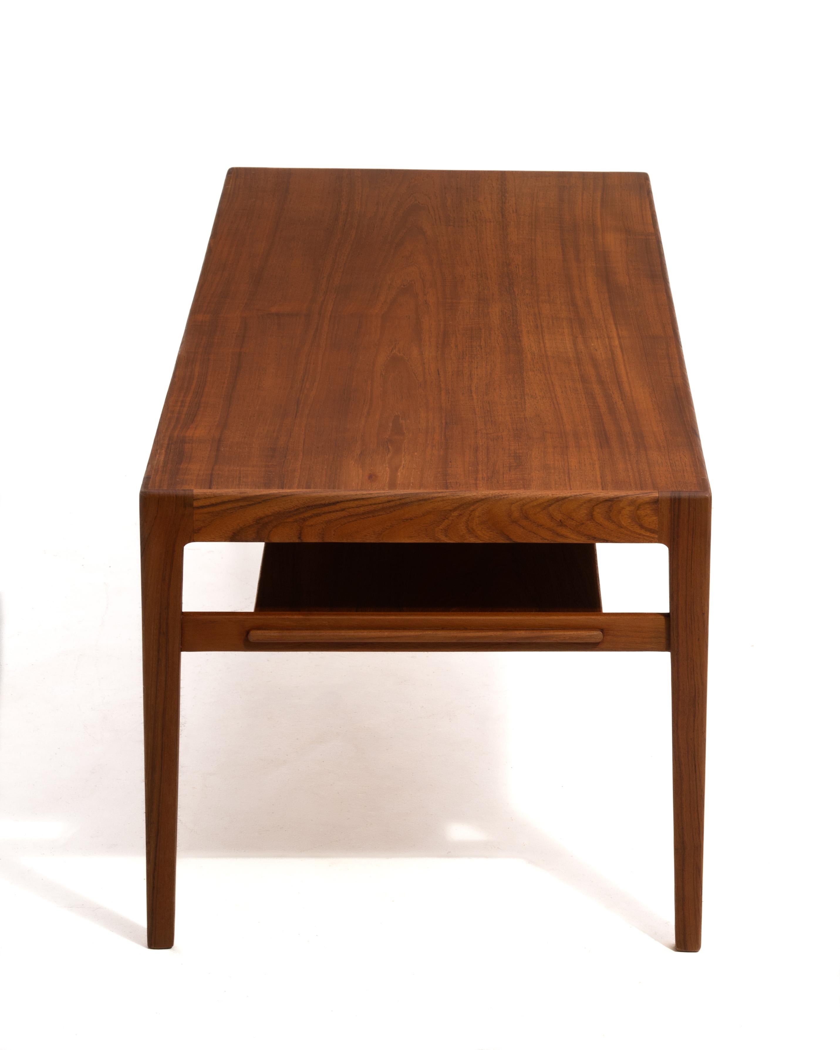 Mid-Century Modern Eske Kristensen Ludvig Pontoppidan Danish Teak Coffee Cocktail Table 1960s