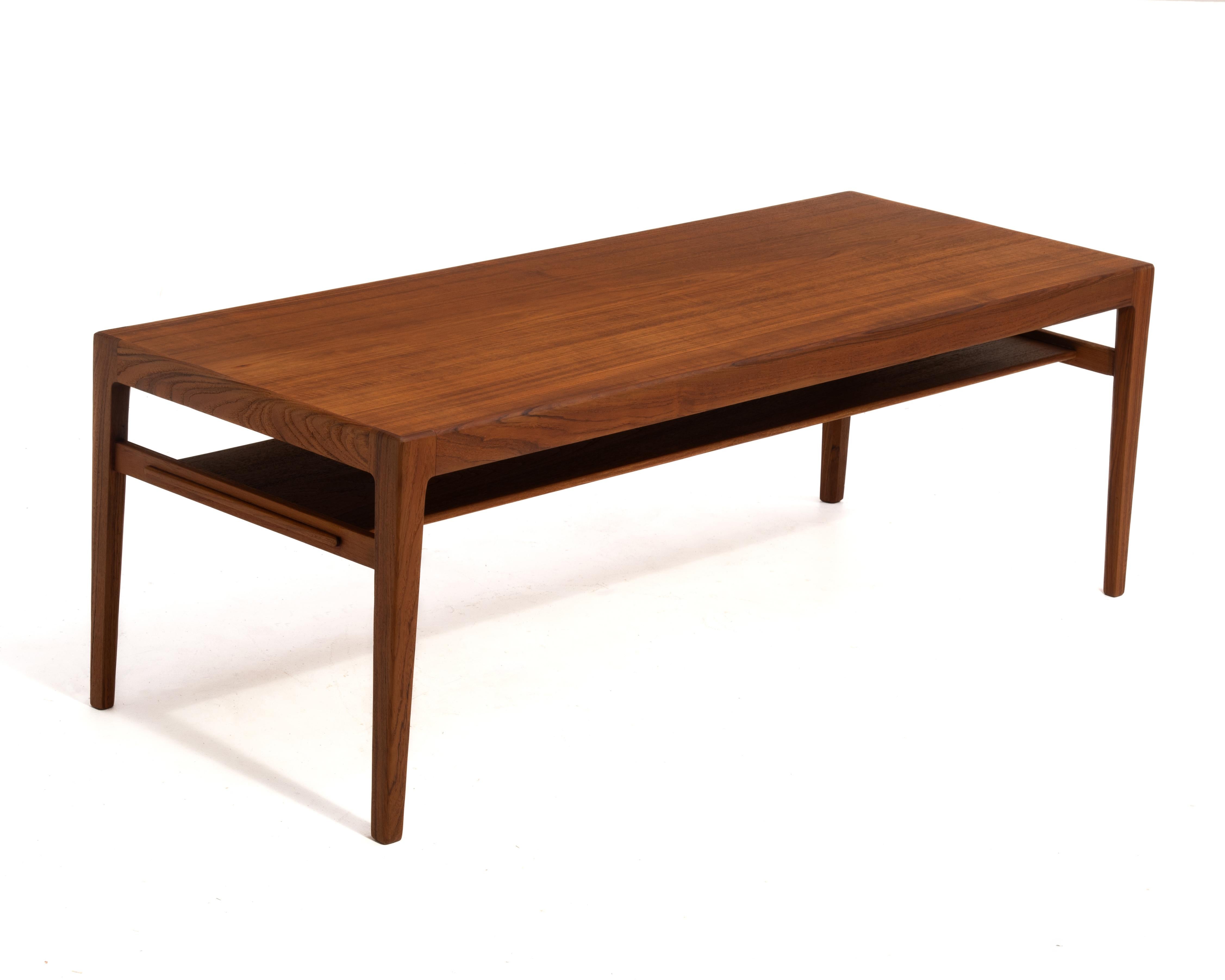 Eske Kristensen Ludvig Pontoppidan Danish Teak Coffee Cocktail Table 1960s In Good Condition In Forest Grove, PA