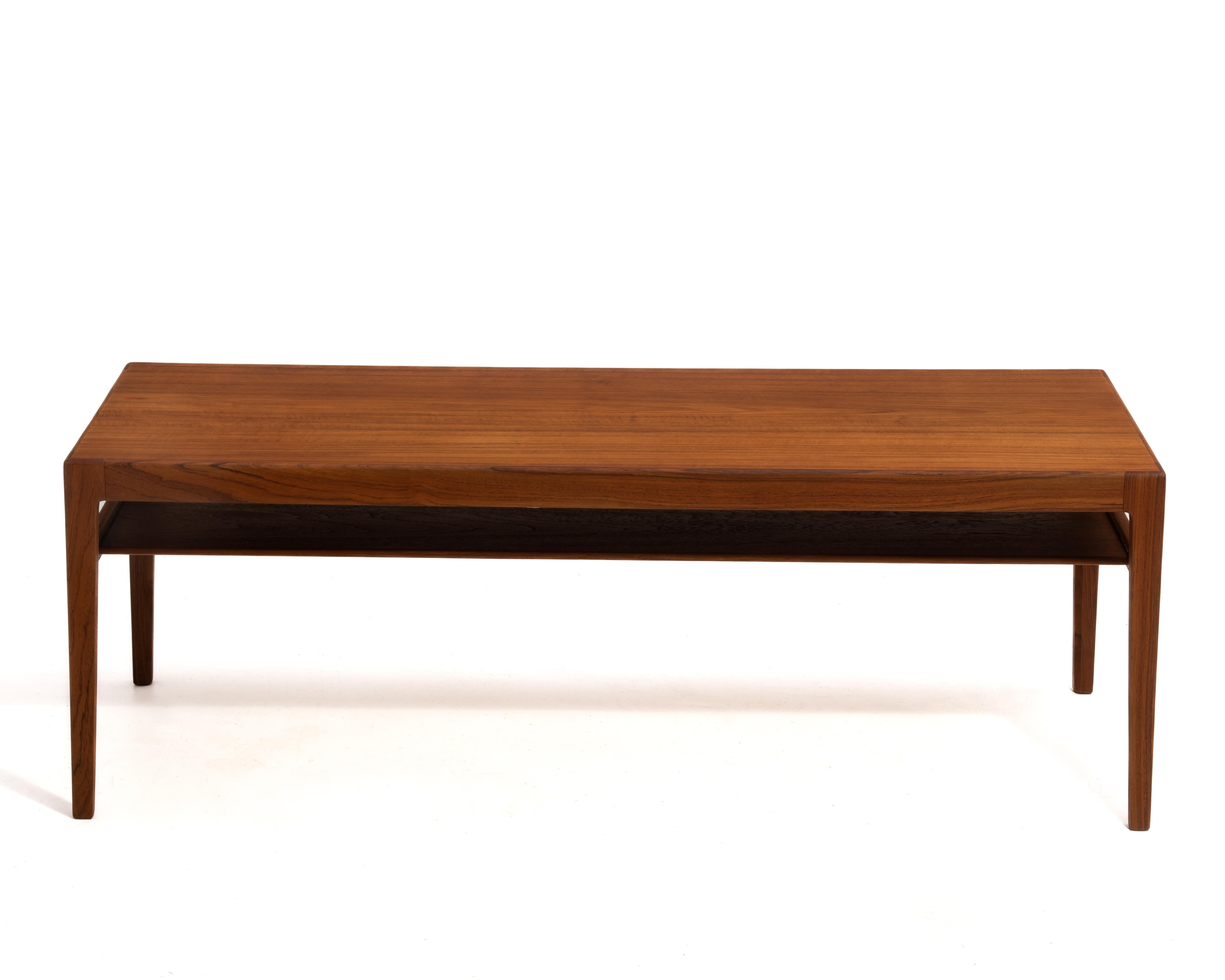 Mid-20th Century Eske Kristensen Ludvig Pontoppidan Danish Teak Coffee Cocktail Table 1960s
