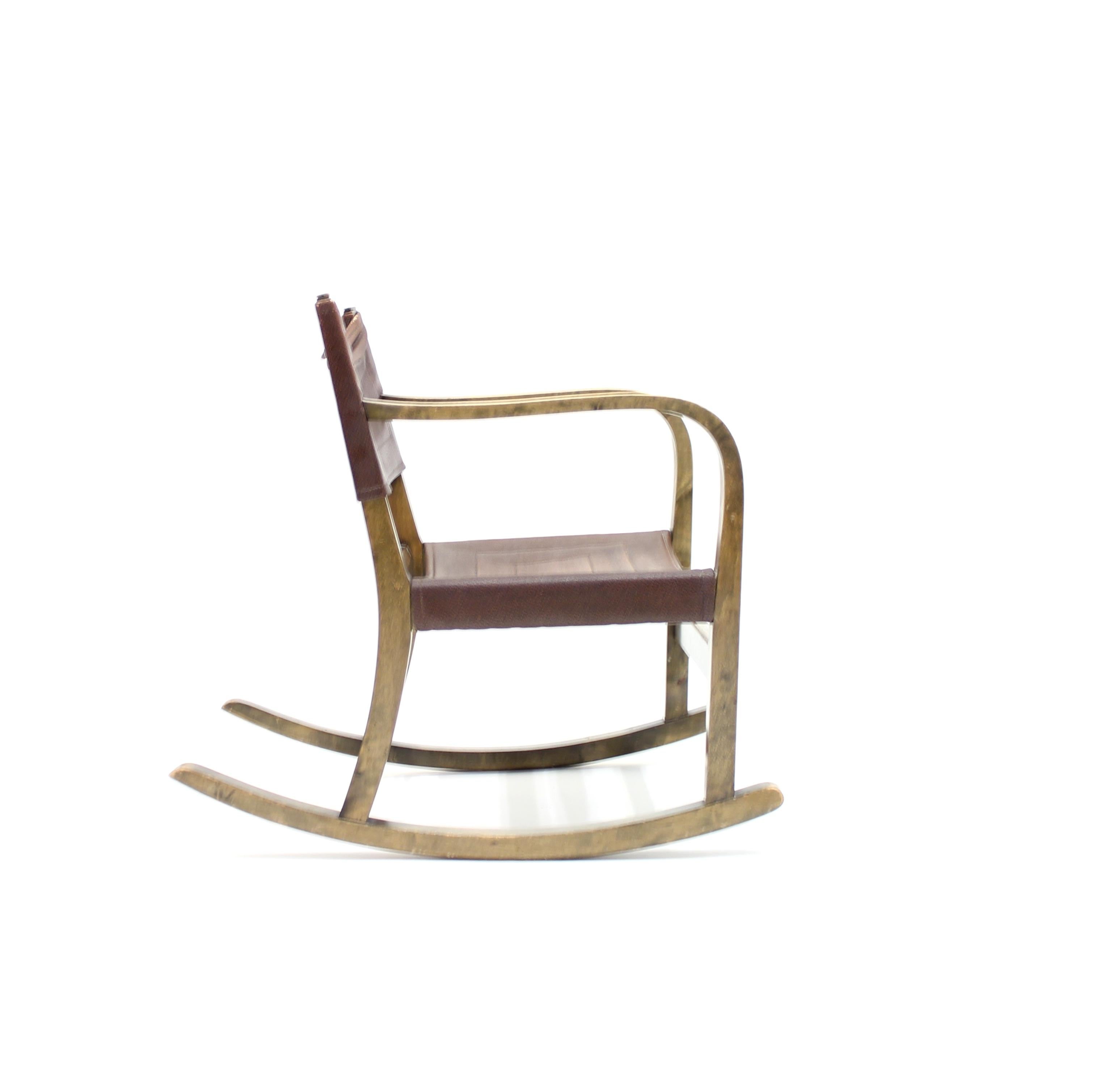Eskil Sundahl Art Deco Rocking Chair for Bodafors, 1930s In Good Condition For Sale In Uppsala, SE