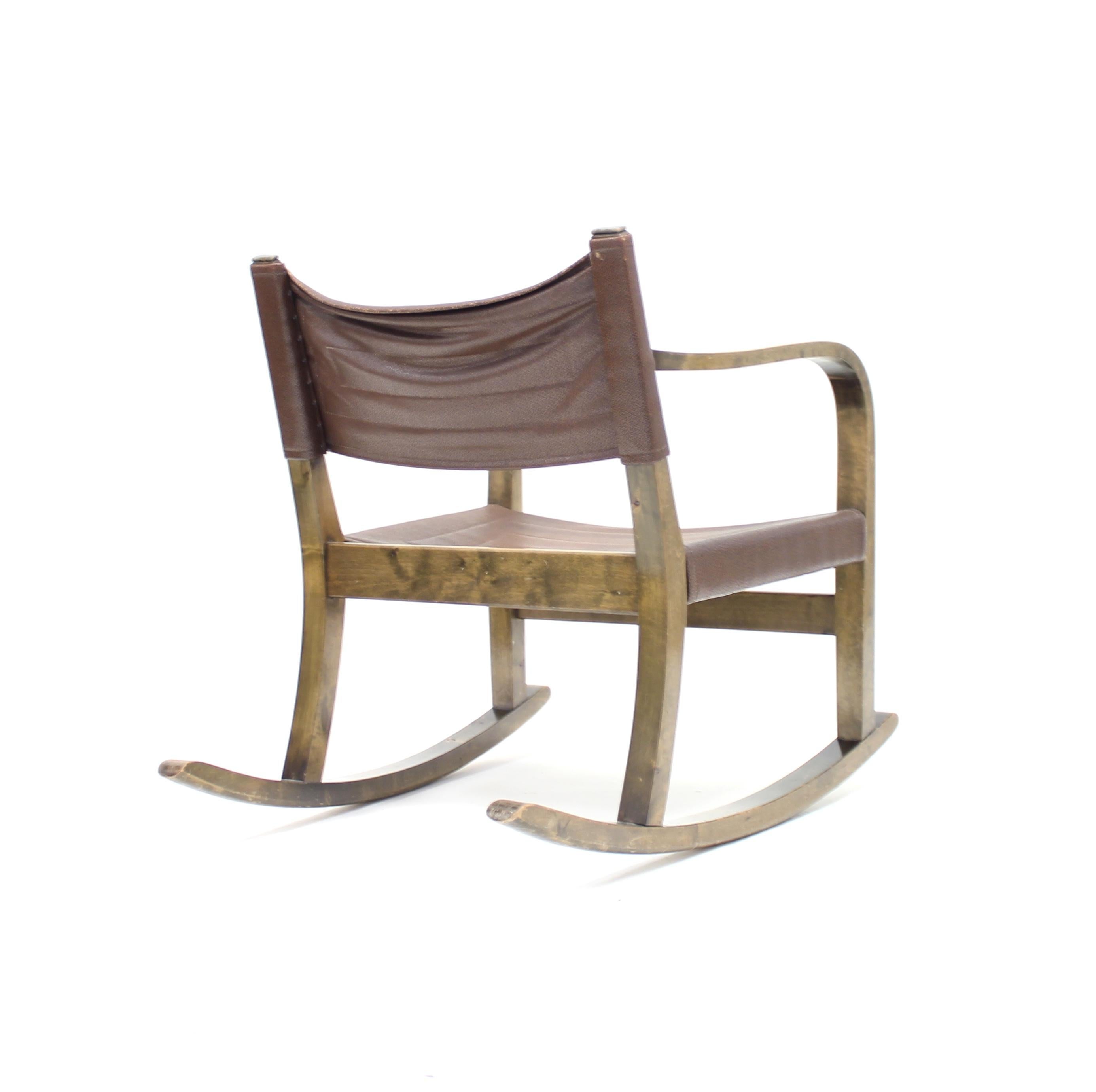 Mid-20th Century Eskil Sundahl Art Deco Rocking Chair for Bodafors, 1930s For Sale