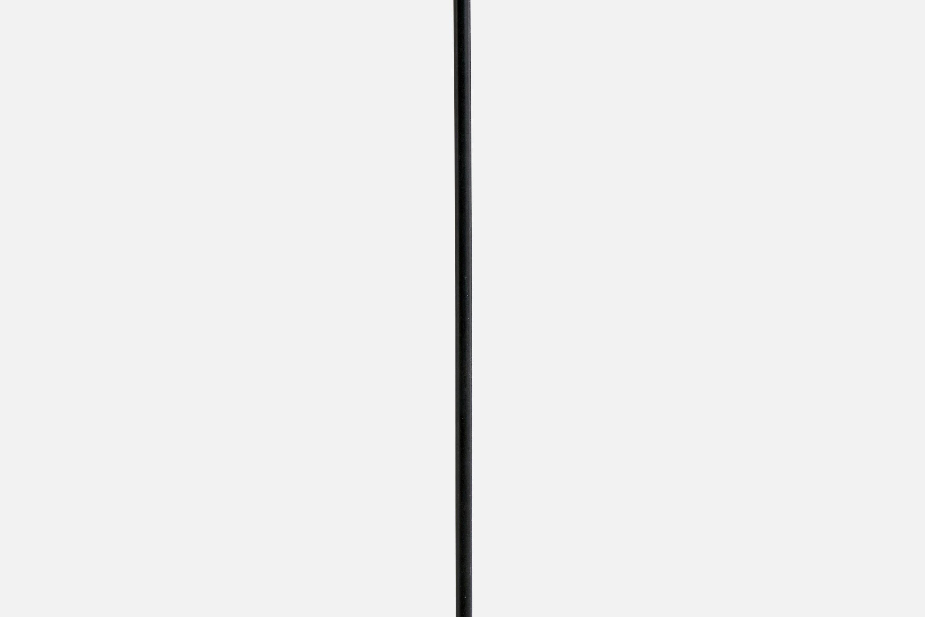 Suédois Eskilstuna Elektofabrik, lampadaire, laiton, métal, tissu, Suède, années 1950 en vente