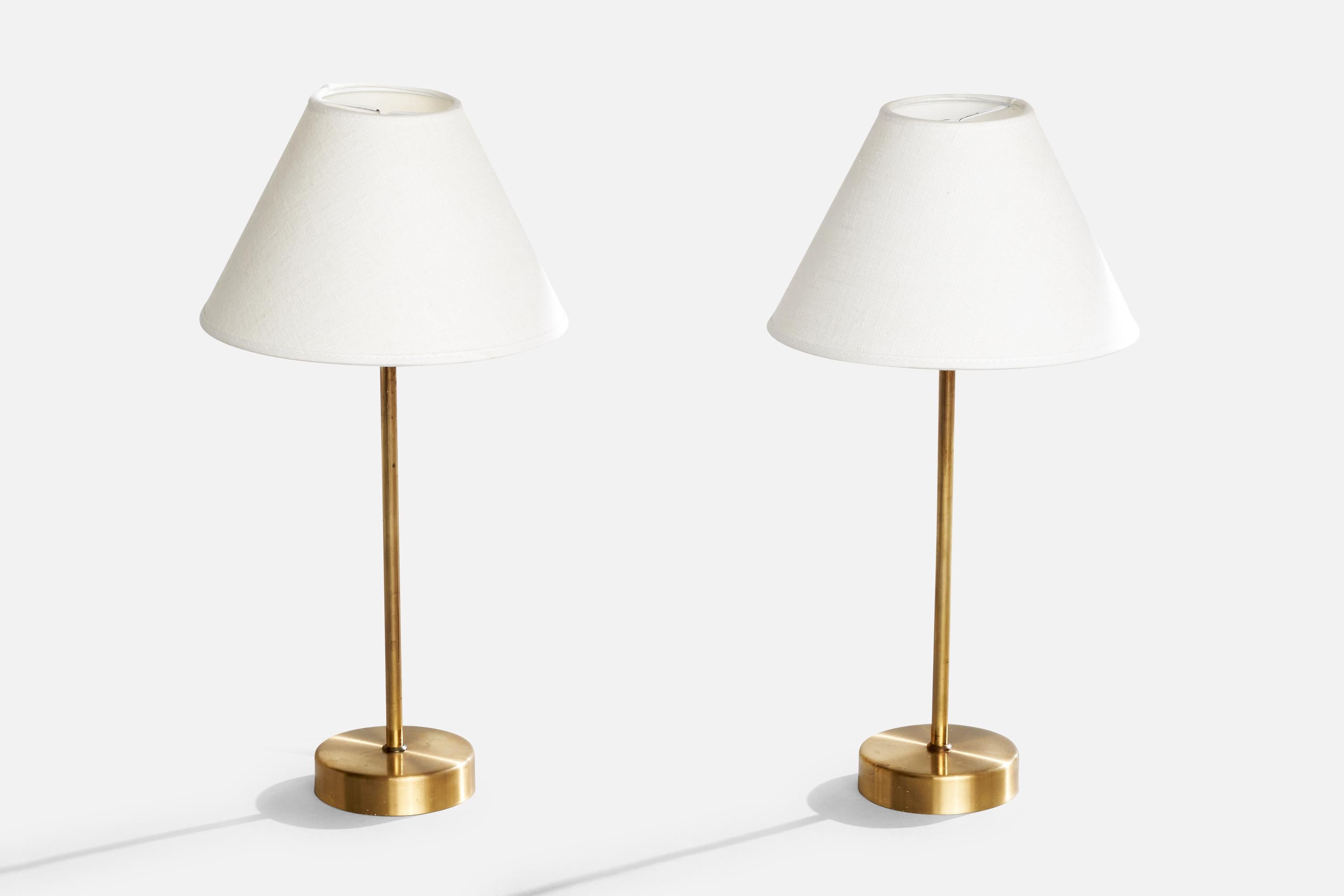 Suédois Eskilstuna Elektriska, lampes de bureau, laiton, Suède, années 1960 en vente