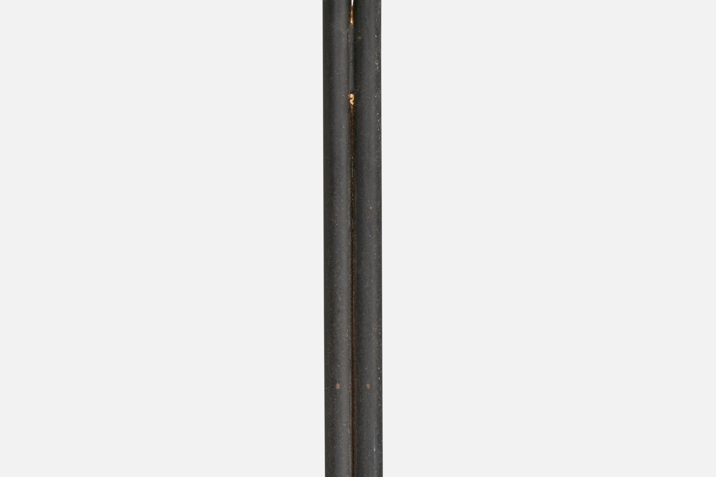 Eskilstuna Elektrofabrik, Floor Lamp, Brass, Metal, Rattan, Sweden 1960s For Sale 1
