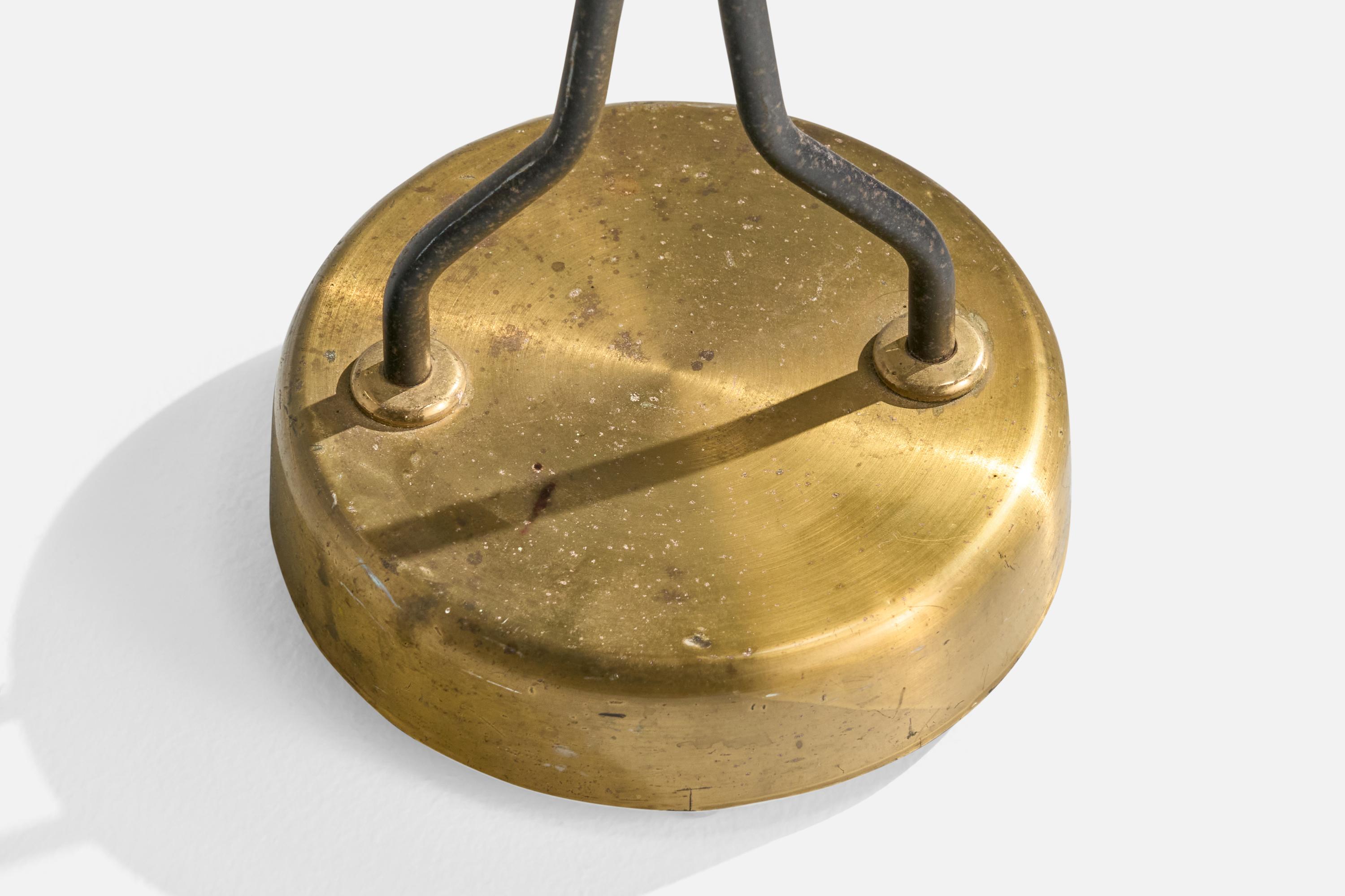 Eskilstuna Elektrofabrik, Floor Lamp, Brass, Metal, Rattan, Sweden 1960s For Sale 3