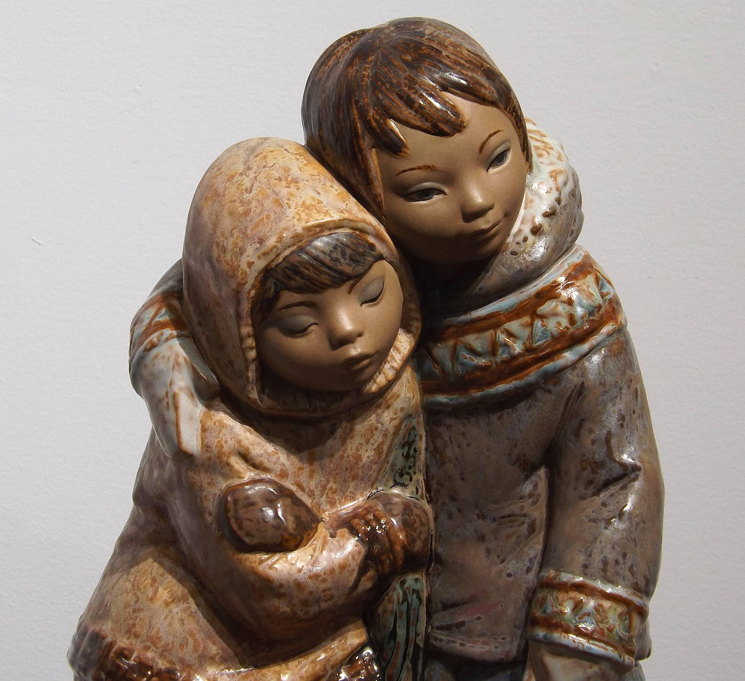 Spanish Eskimo Boy and Girl by Lladro For Sale