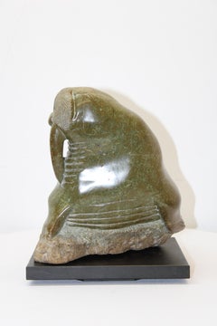 Eskimo Hand Carved Soapstone Walrus