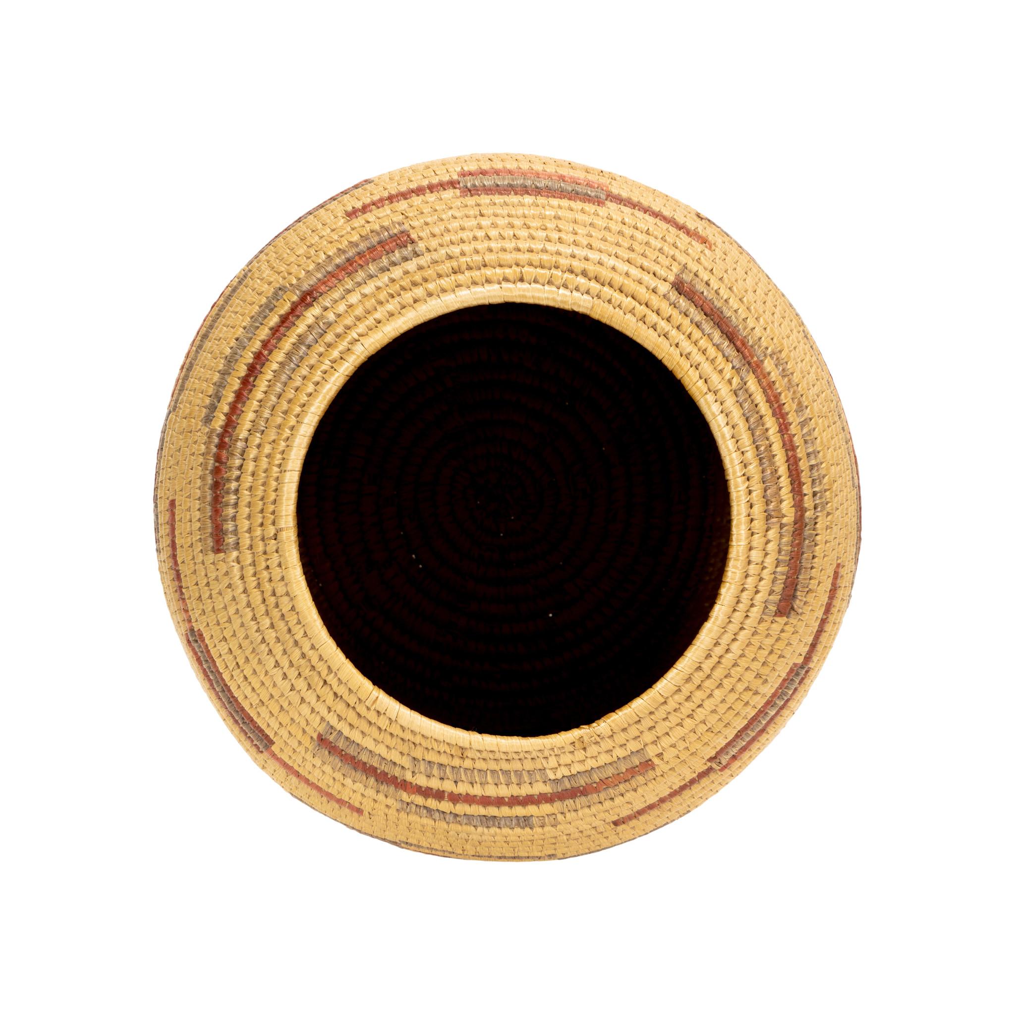 Hand-Woven Eskimo Lidded Basket For Sale