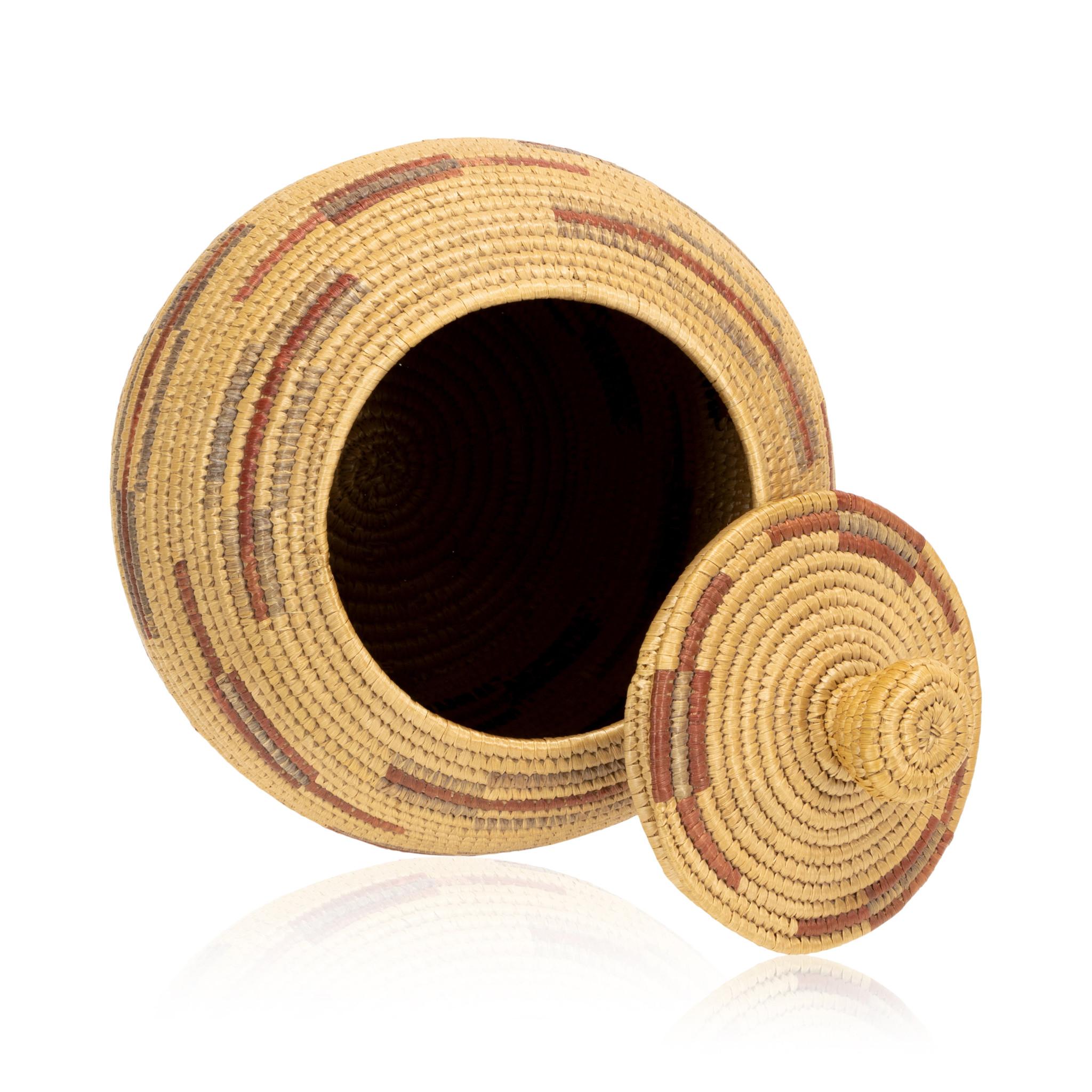 20th Century Eskimo Lidded Basket For Sale
