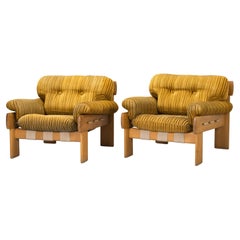 Esko Pajamies Armchairs 'Africa' a Pair for Asko Finland, 1970s