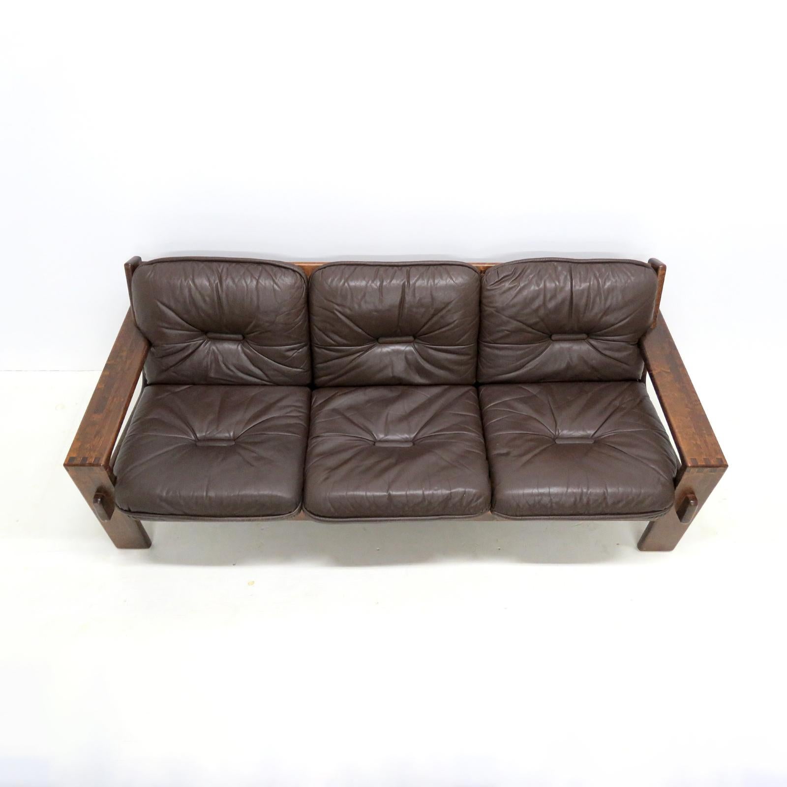 Scandinavian Modern Esko Pajamies 'Bonanza' Leather Sofa, 1970 For Sale