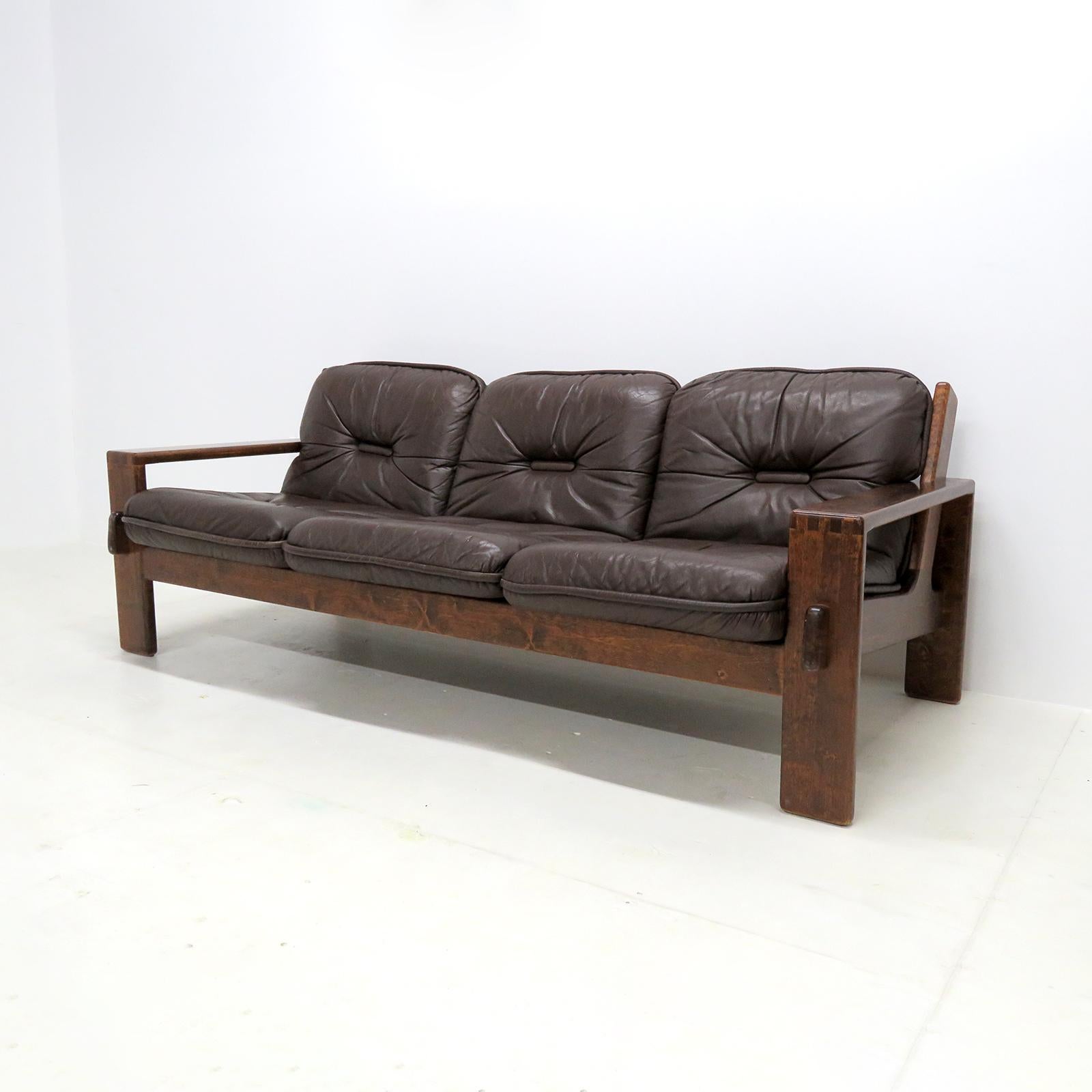 Finnish Esko Pajamies 'Bonanza' Leather Sofa, 1970 For Sale