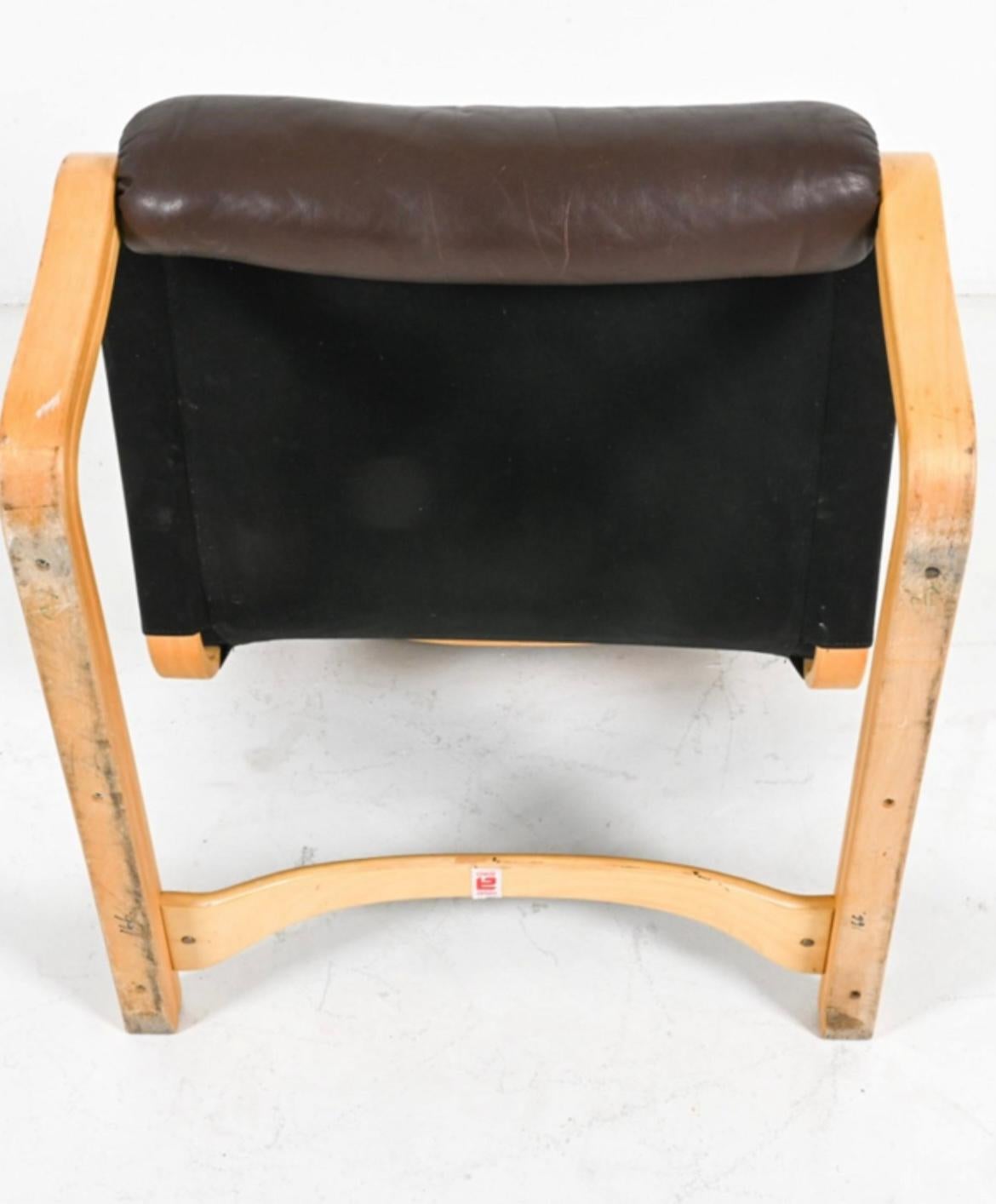 Esko Pajamies for ASKO Leather 'Koivutaru' Lounge Chair For Sale 3