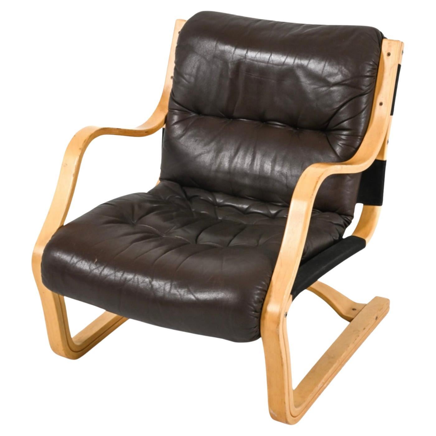 Esko Pajamies for ASKO Leather 'Koivutaru' Lounge Chair