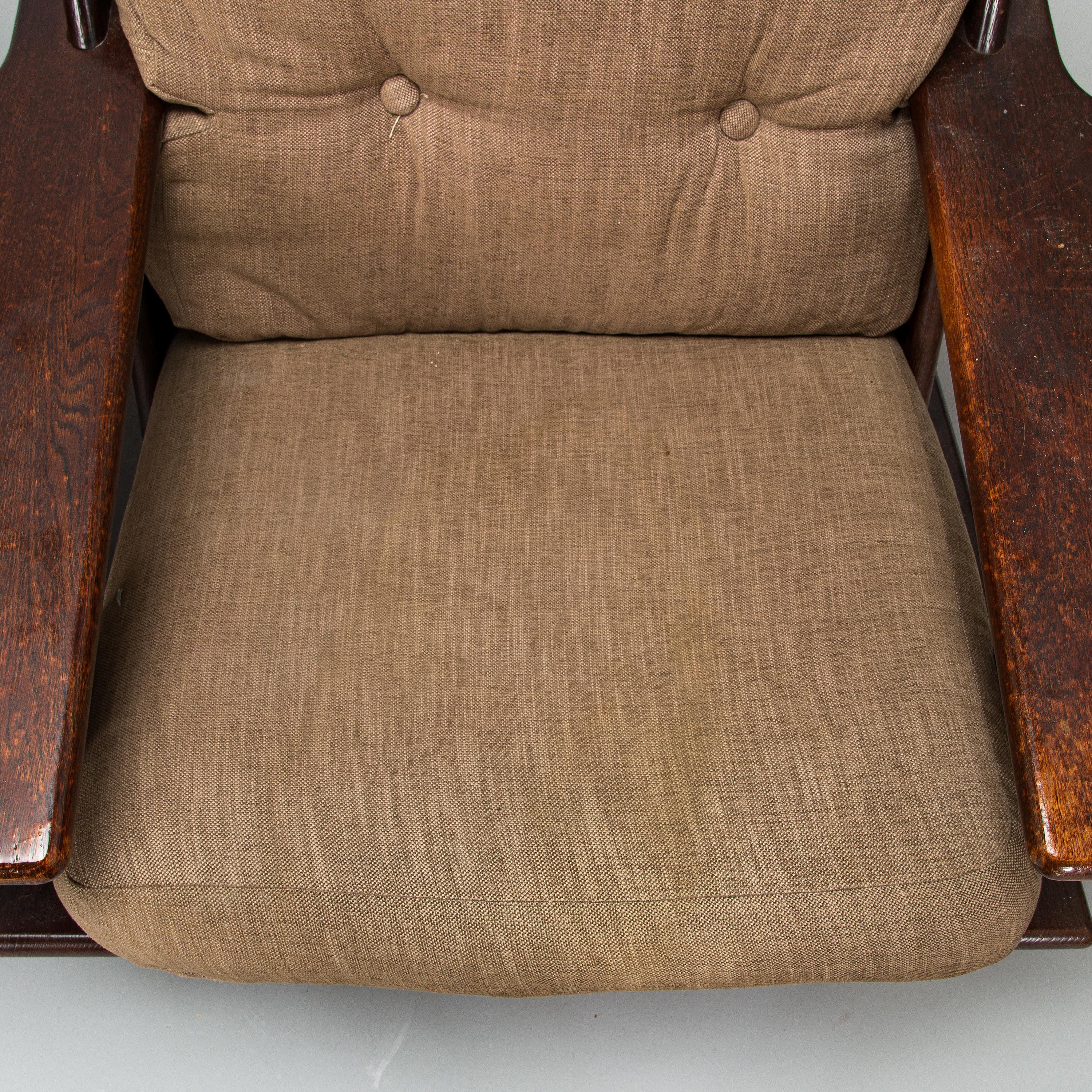 Oak Esko Pajamies armchair model 'Pele'  for Lepofinn Finland 1960 Signed For Sale