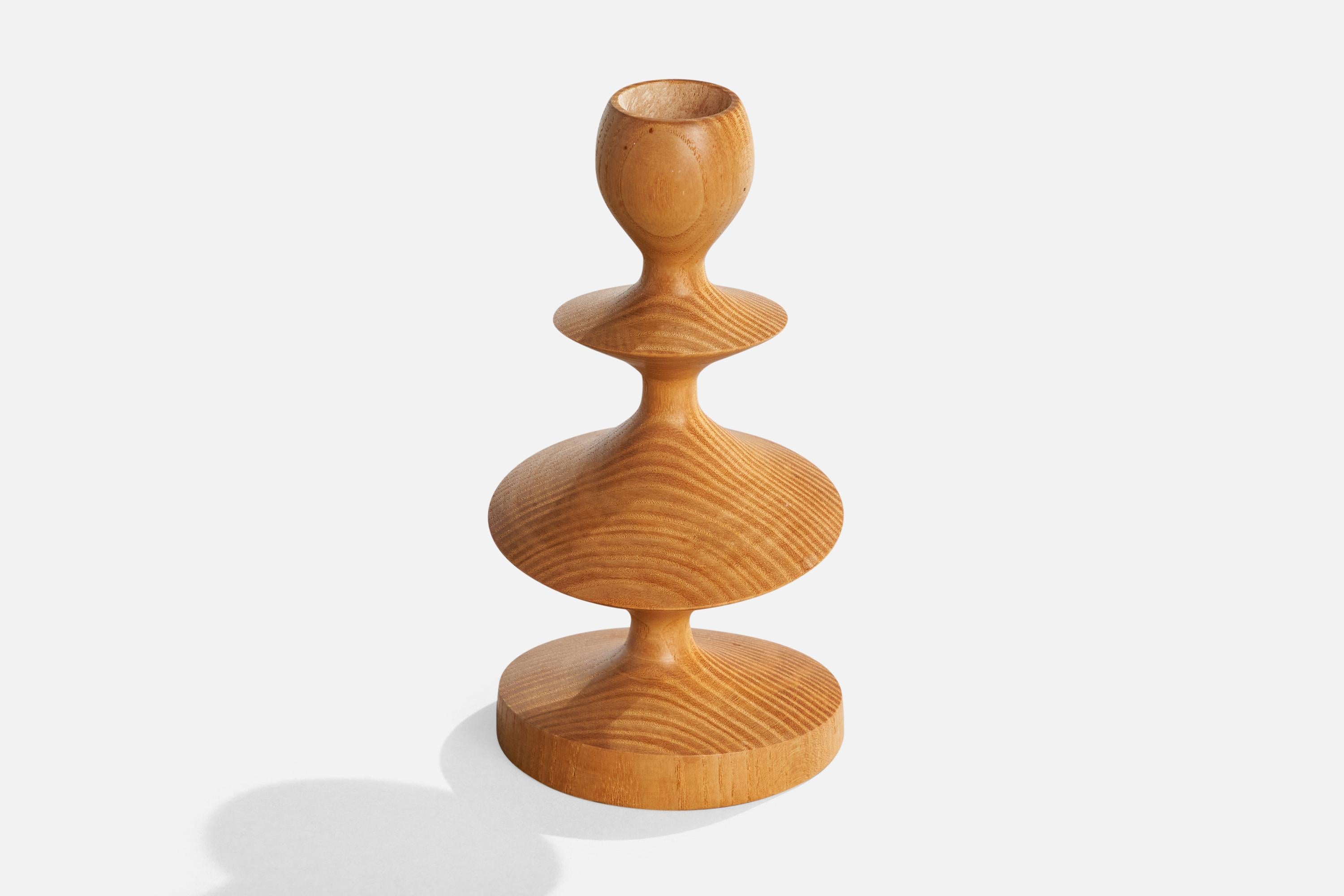 Finnish Esko Yrjälä, Candlestick, Pine, Finland, 1970s For Sale