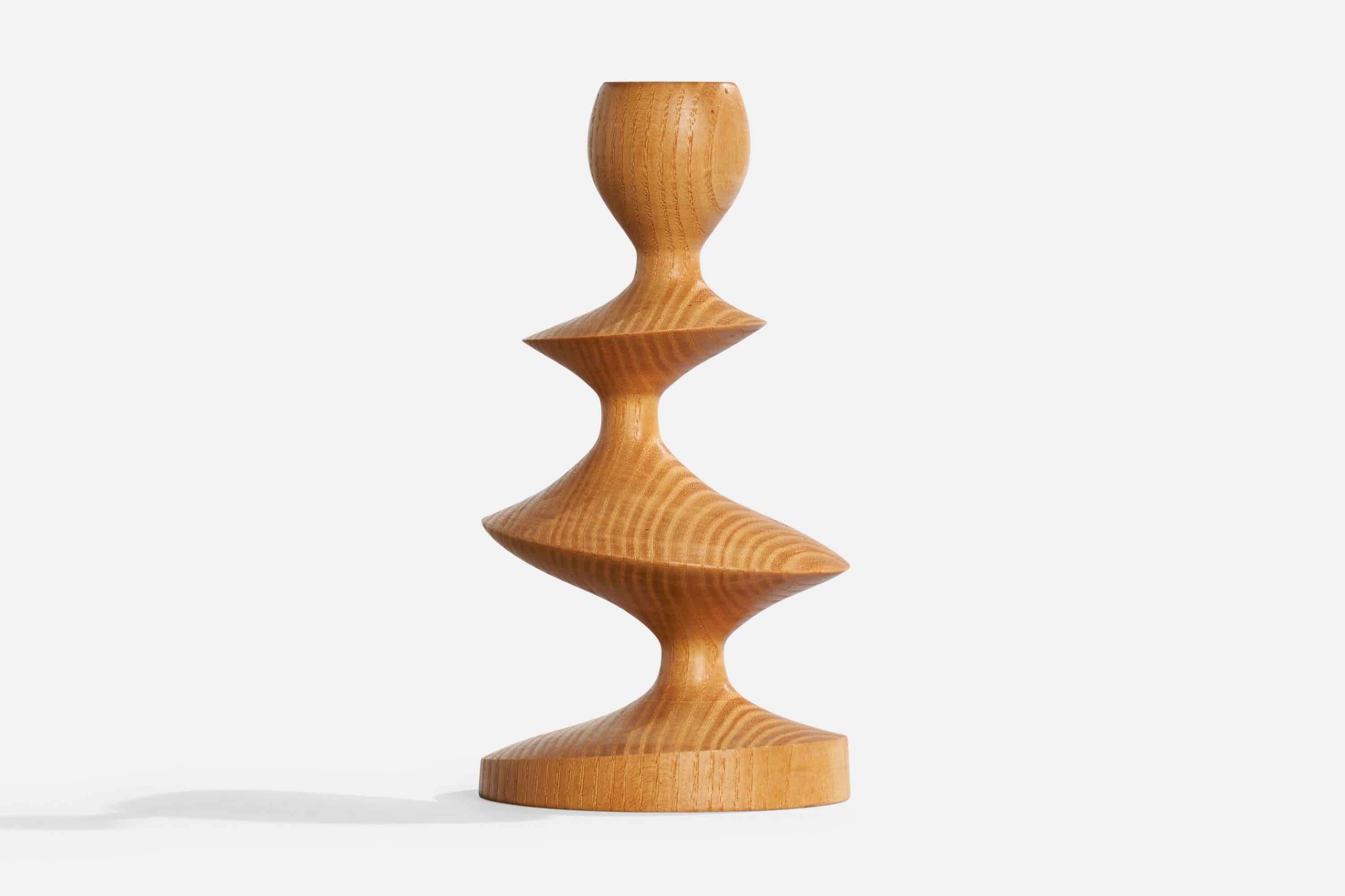Late 20th Century Esko Yrjälä, Candlestick, Pine, Finland, 1970s For Sale