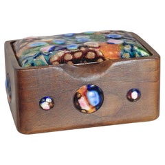 Esmaltes J. Amoros Enamel and Wood Carved Box
