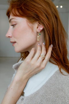Esme Emerald and Diamond Convertible Huggies - Earrings