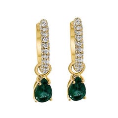 Esme Emerald and Diamond Convertible Huggies - Earrings Esme Emerald and Diamond Convertible Huggies - Earrings
