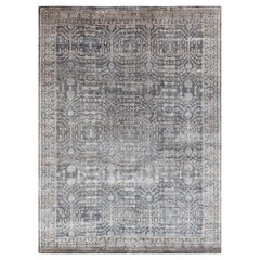 ESME Hand Knotted Traditional Silk Rug in Dark Grey Colour by Hands