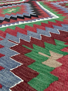 Esme Turkish Kilim Rug • Handmade Anatolian Vintage Tribal Wool Flatweave Carpet