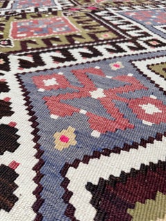 Esme Vintage Turkish Kilim Rug • West Anatolian Village Flatweave Wool, 6x12