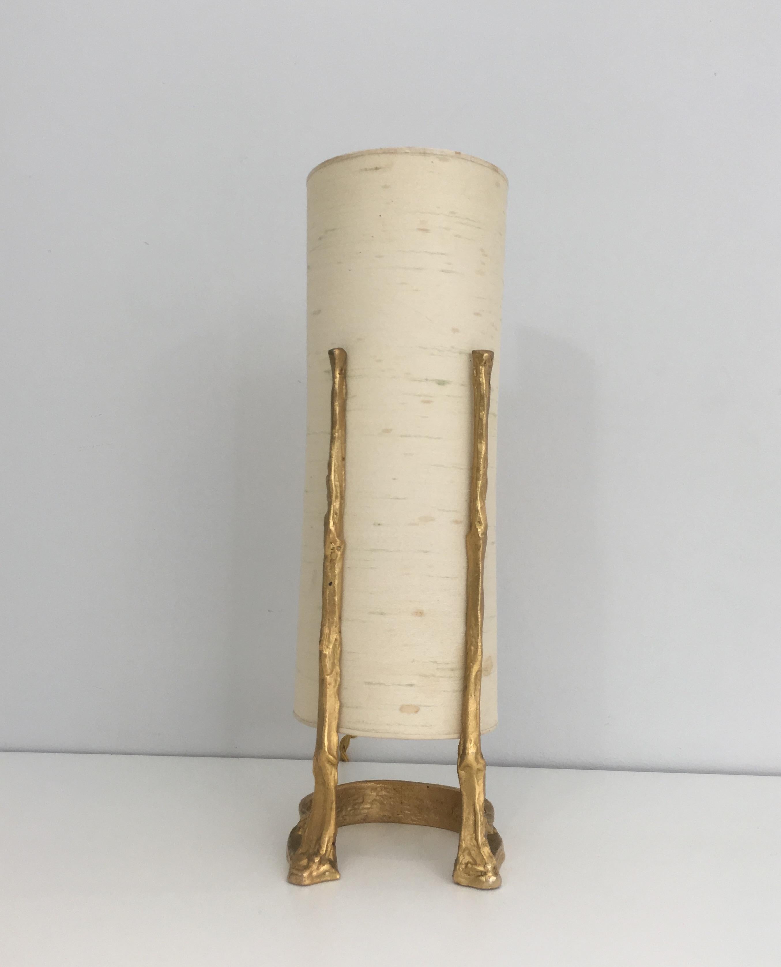Mid-20th Century Esmeralda Gild Bronze Table Lamp by Felix Agostini For Sale
