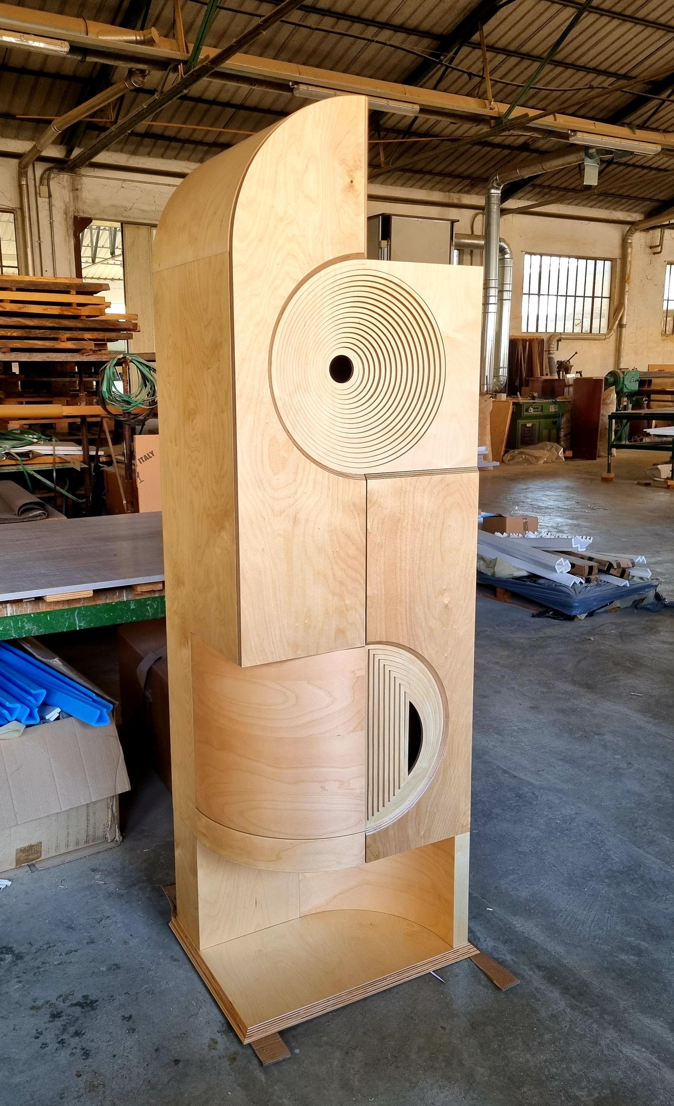 Credenza scultorea in legno Esmeraldina made in Italy in vendita 5