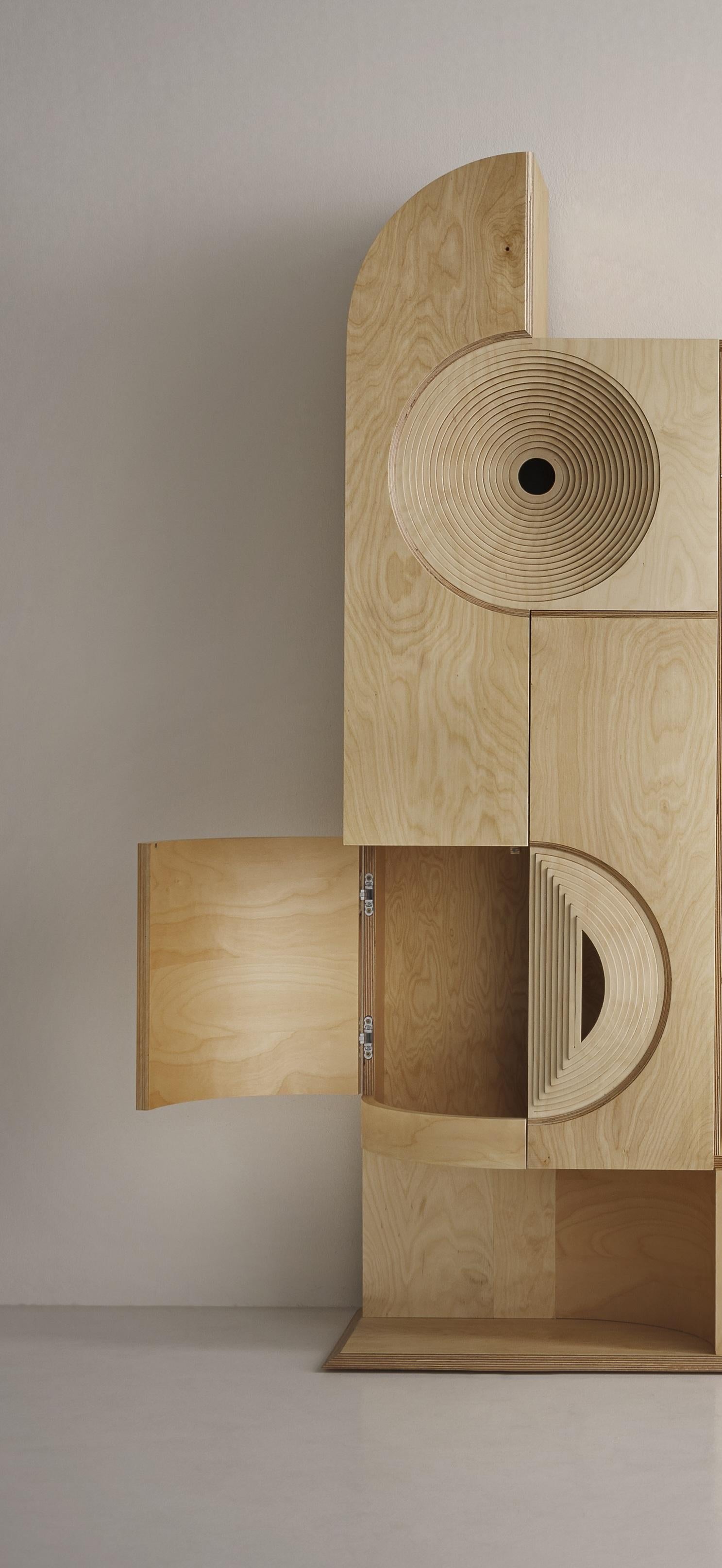 Credenza scultorea in legno Esmeraldina made in Italy in vendita 1