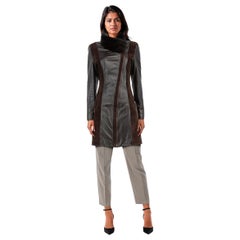 Esocco Abrigo de piel de oveja y conejo marrón Talla XL