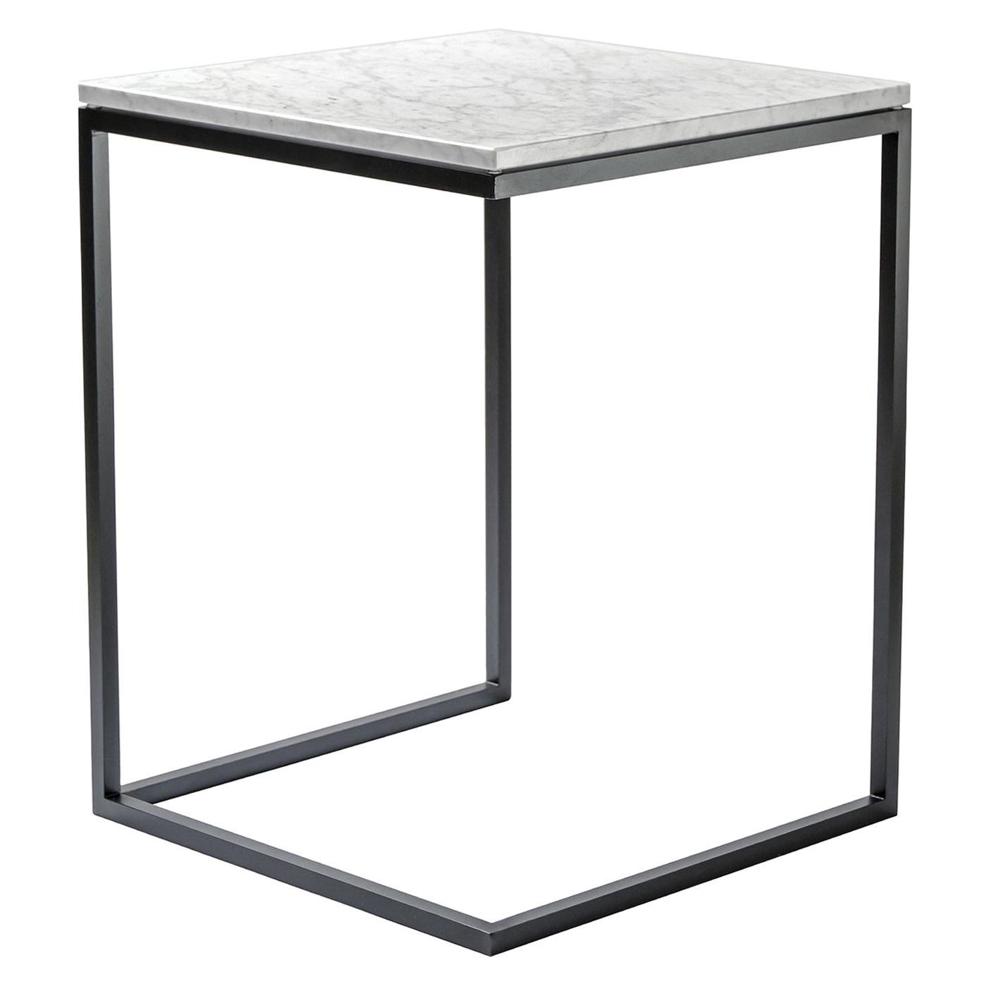 Esopo Iron and Carrara Marble Side Table by Antonio Saporito