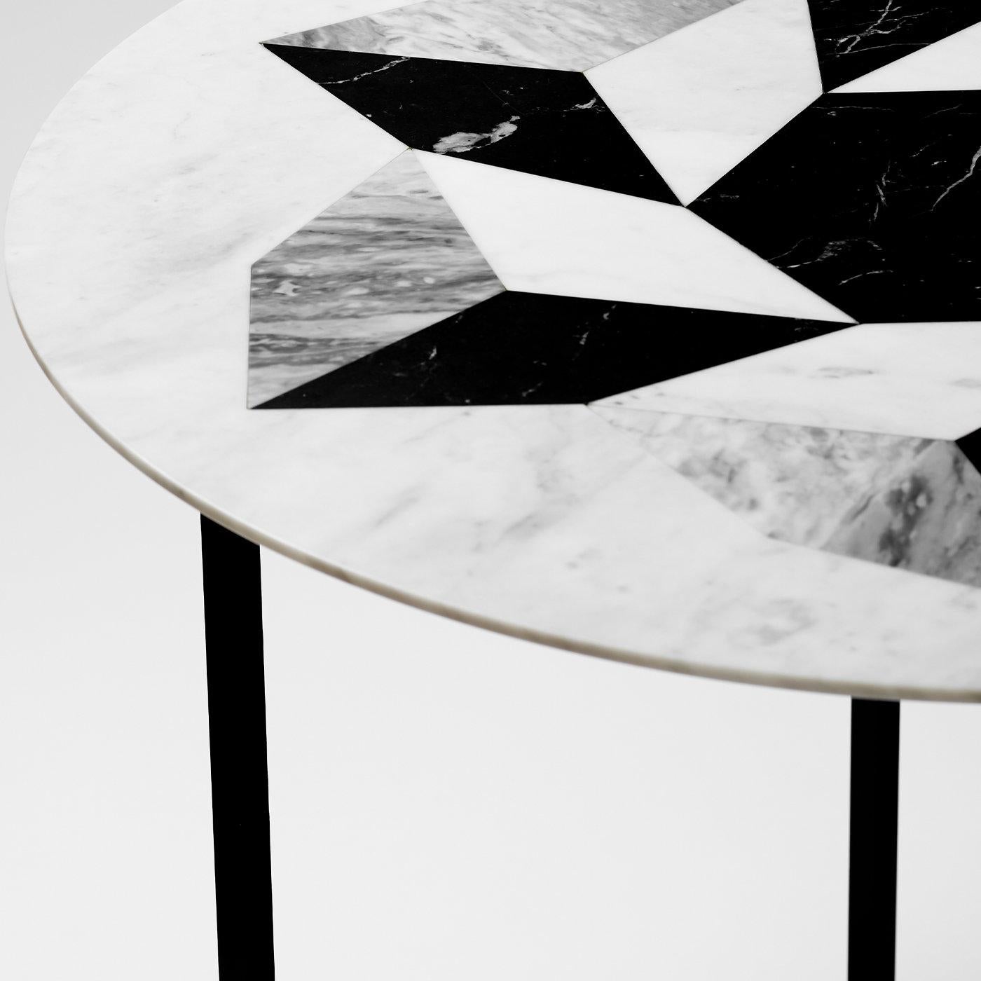 Italian Esopo Side Table with Geometric Wheel by Antonio Saporito For Sale