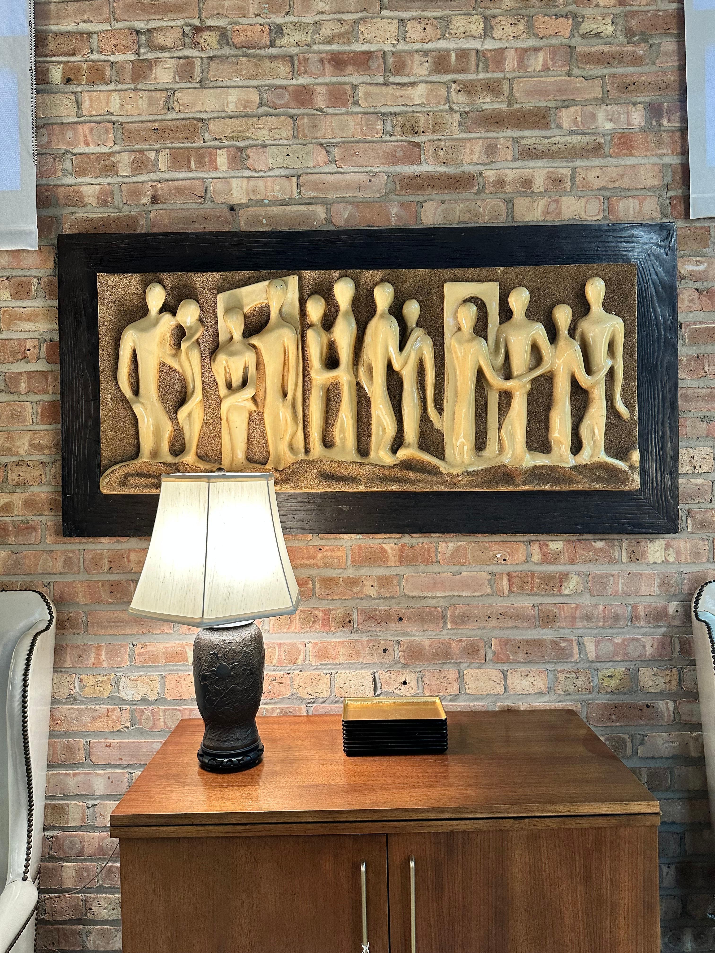 Espada „Liebespaar“ Dreidimensionale Wandskulptur aus Glasfaser (Brutalismus) im Angebot
