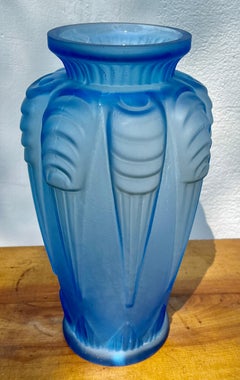 Espaivet Art Deco Pair of Vases Signed with Geometric Decorations