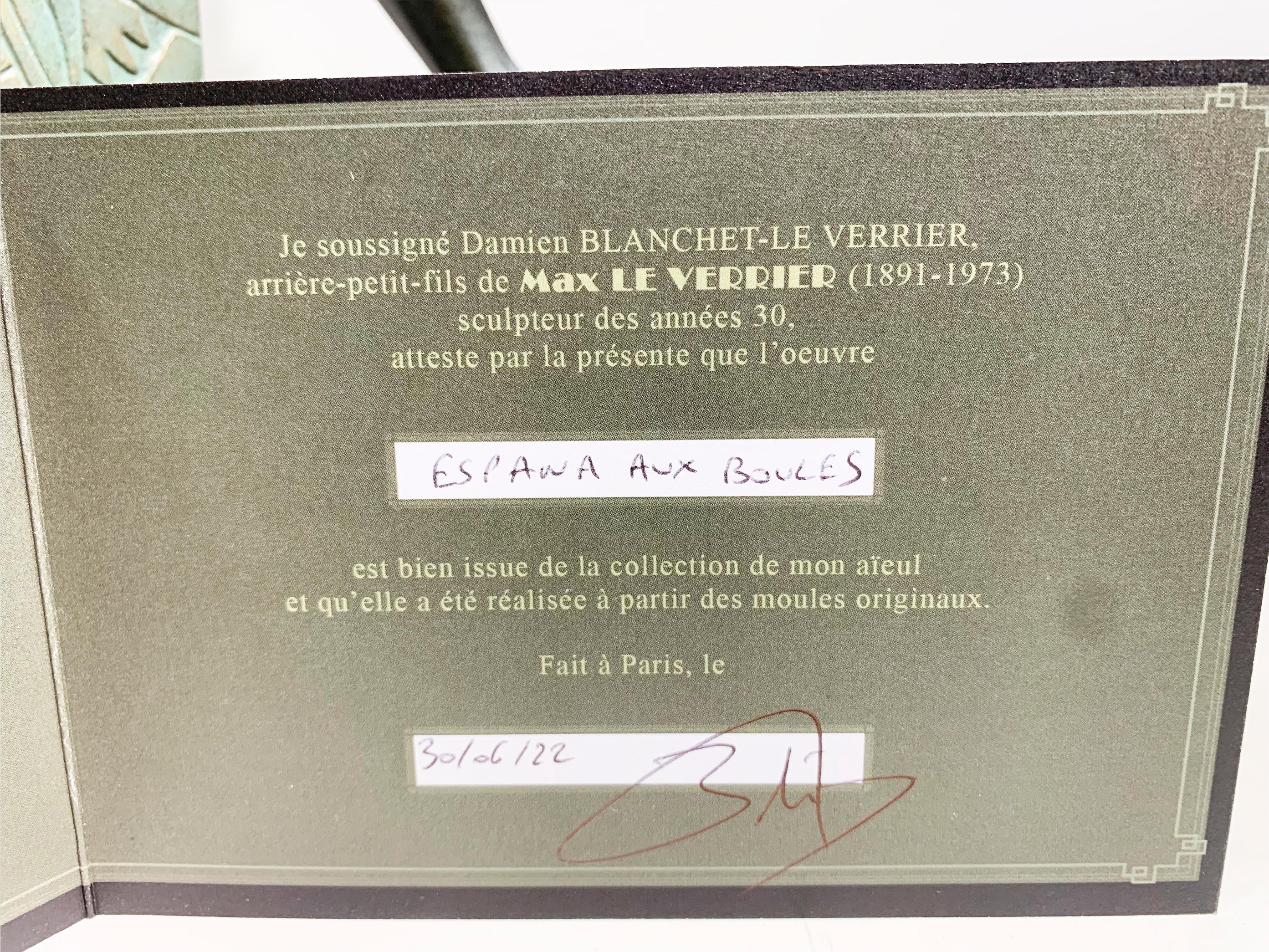 Espana Aux Boules-Tänzer-Skulptur von Raymonde Guerbe für Max Le Verrier, signiert im Angebot 6